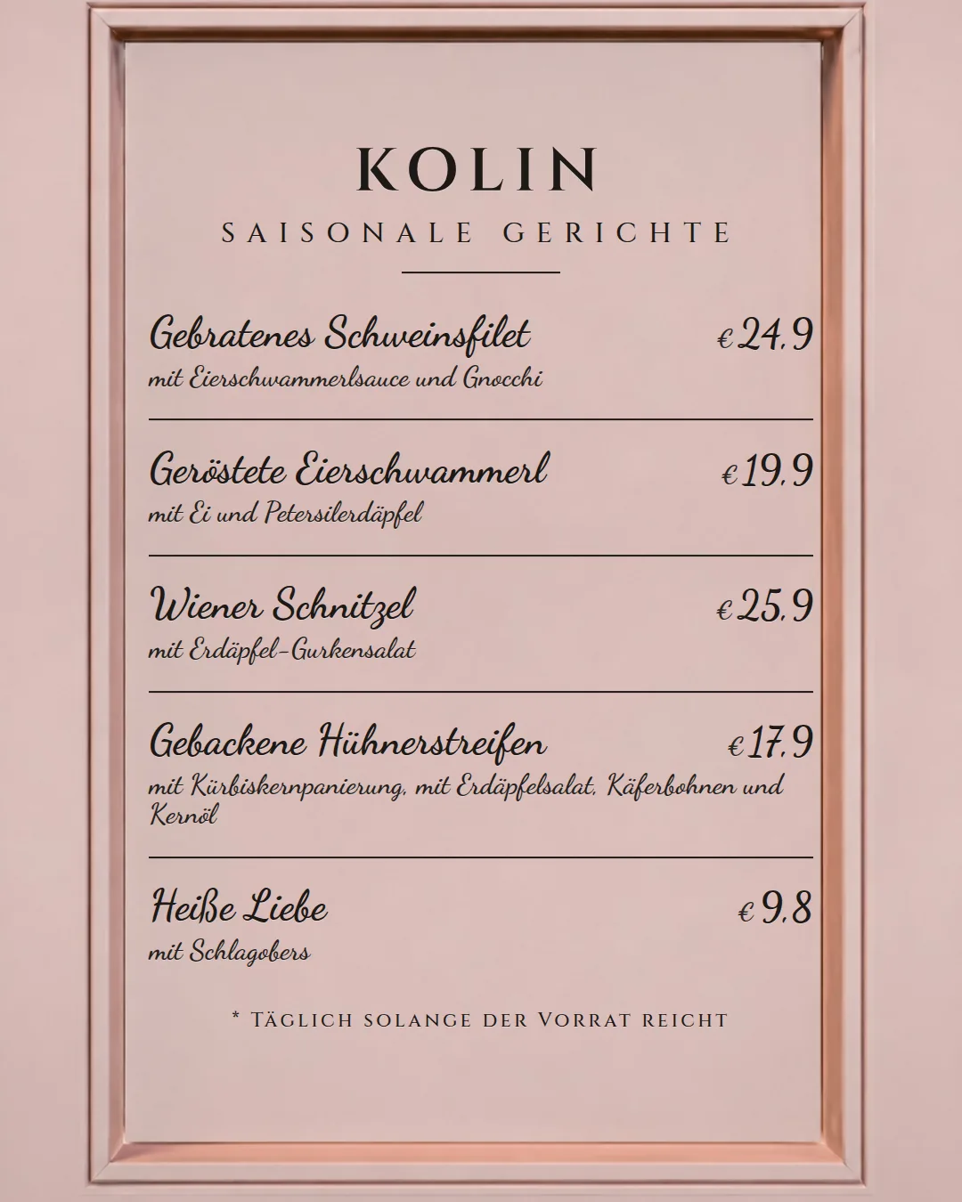 Saisonale Gerichte